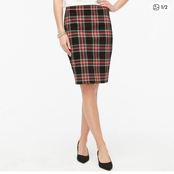 J. Crew Dresses & Skirts - J. Crew Red and Black Tartan Plaid Pencil Skirt